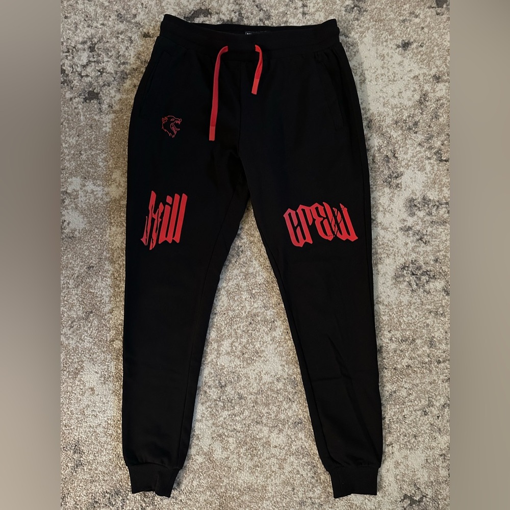 Kill Crew Black Joggers with Red Accents